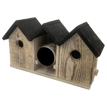 mussenvilla met twee huisjes en pindakaashouder in het midden