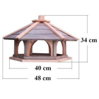 tuinhuis vormig voederhuisje met zwart dak afmetingen