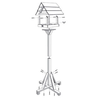 vogelhuisje op voet van hout montage instructie