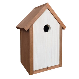 Vogel huis met witte voorkant