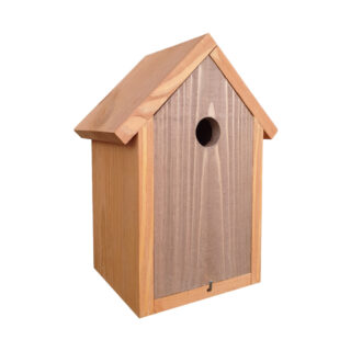 houten vogelhuisje met twee tinten bruin