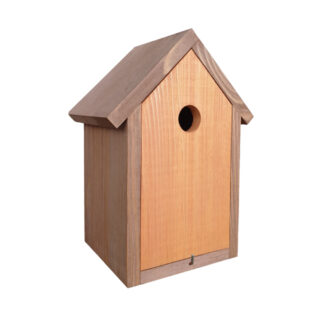 houten vogelhuisje met twee tinten bruin